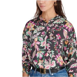 Isabel Marant Etoile Blouse Women’s Size 12 US Black Multi Floral Catchell Shirt